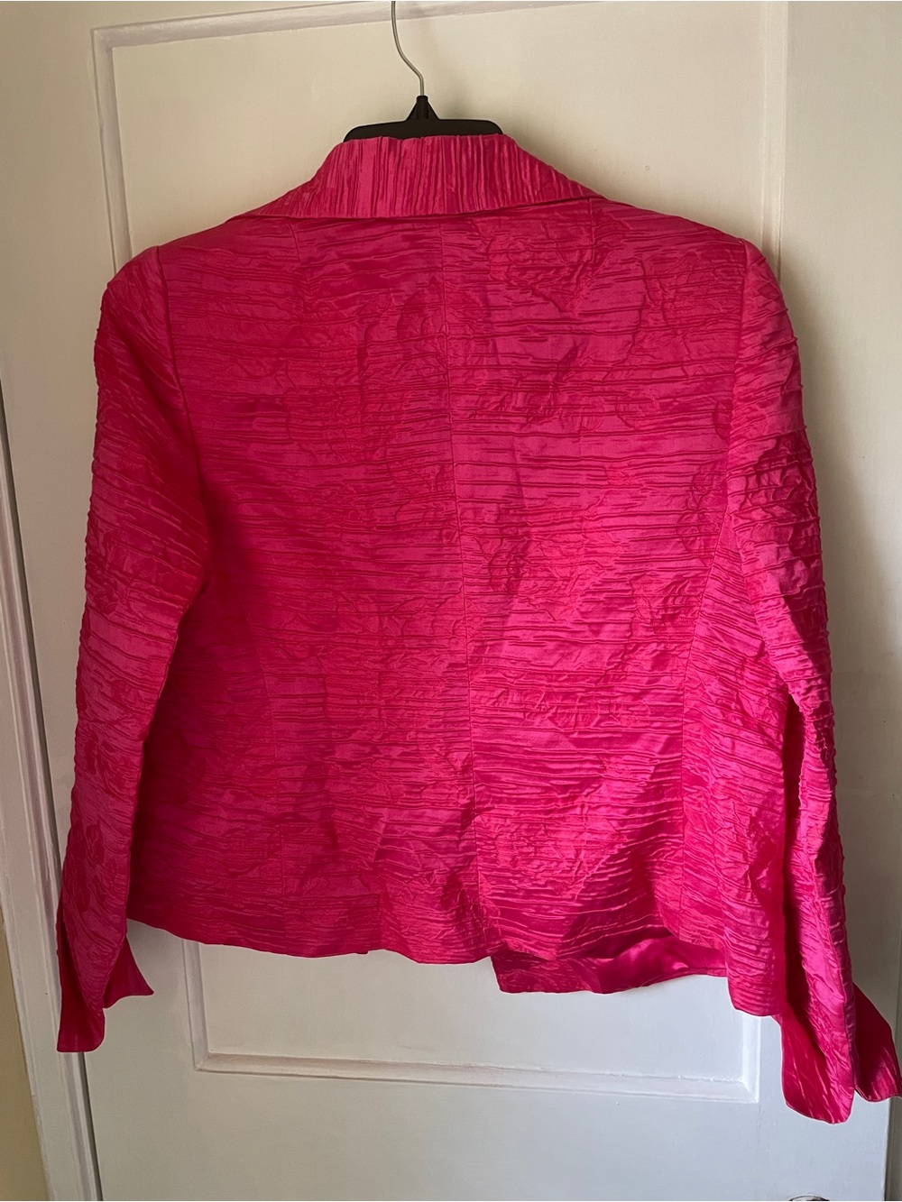 Akris Hot Pink Ruched Two-Button Blazer - Picture 9 of 9